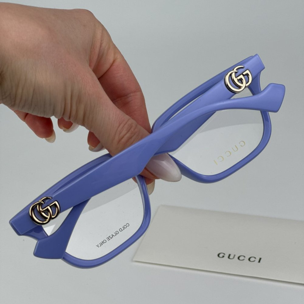 Gucci GG1536O 008 BRAND NEW Eyeglasses Violet Women Square - Picture 5 of 13